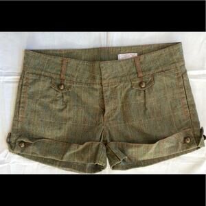 La ROK 10 Brown Glen‎ Plaid Button Cuffed Shorts